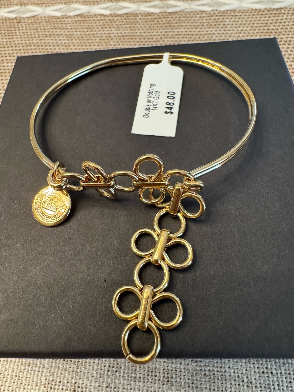 & Livy Double or Nothing adjustable 14 K plated bracelet